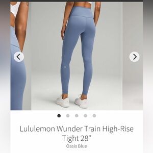 Lululemon Wunder Train High-Rise Tight 28" - Oasis Blue. Size 8. EUC
